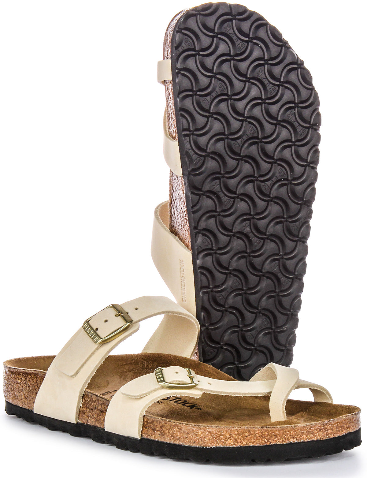Sandales Birkenstock Mayari | Cuir velours beige pour femmes