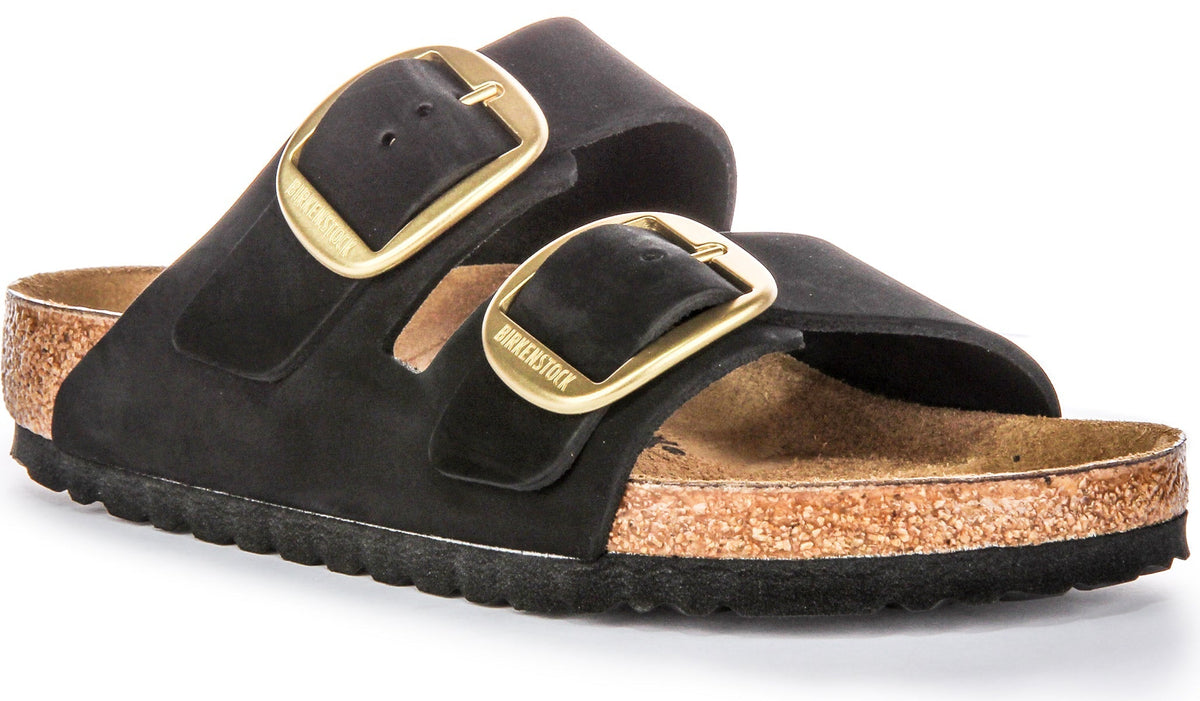 Birkenstock Arizona-sandaler | svart mockaläder - stort spänne för dam