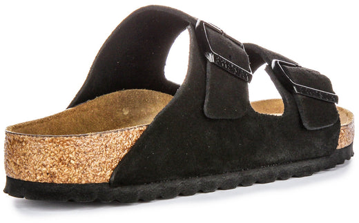 Sandali Birkenstock Arizona | Pelle scamosciata nera - Plantare morbido da uomo e donna