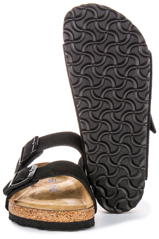 Sandali Birkenstock Arizona | Pelle scamosciata nera - Plantare morbido da uomo e donna