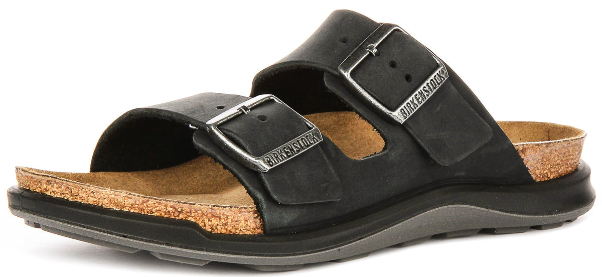 Sandali Birkenstock Arizona | Pelle scamosciata nera - suola Crosstown per donna - calzata regolare