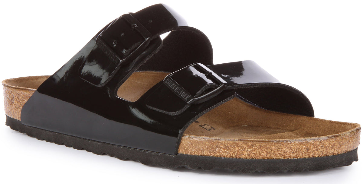 Sandalias Birkenstock Arizona | Birko-Flor negro brillante para mujer