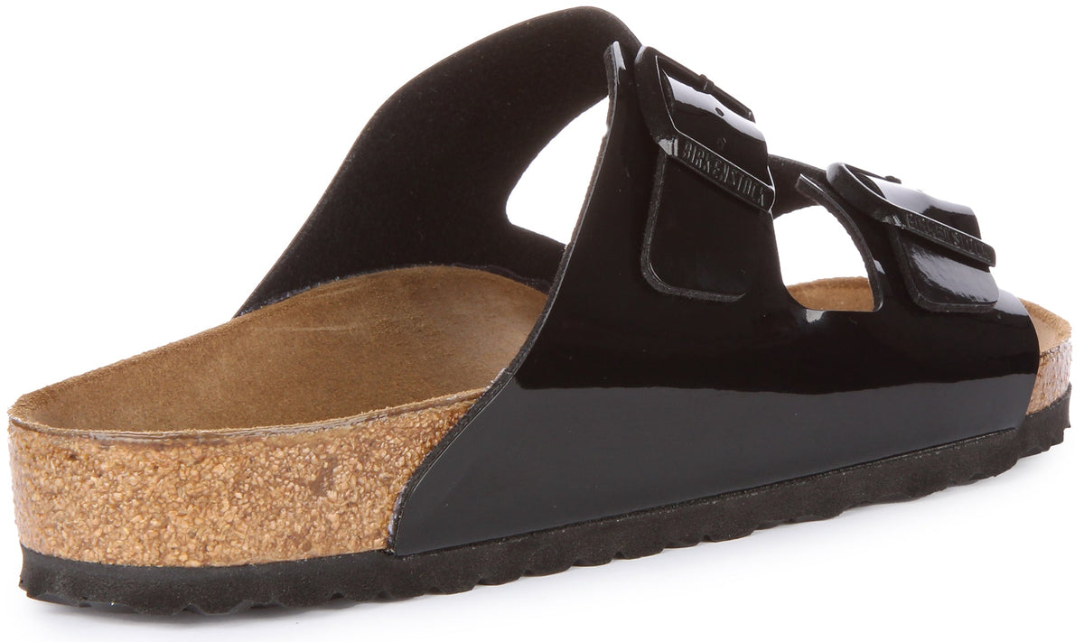 Sandalias Birkenstock Arizona | Birko-Flor negro brillante para mujer