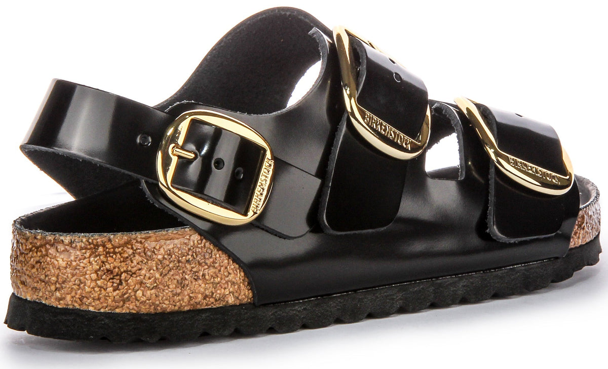 Sandali Birkenstock Milano | Pelle verniciata nera da donna
