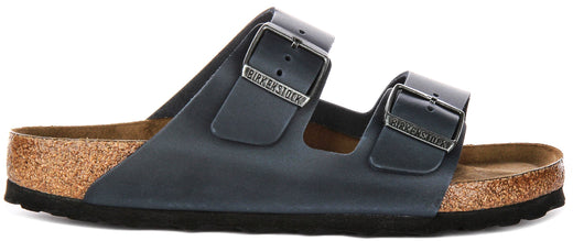 Sandali Birkenstock Arizona | Pelle blu autentica - plantare morbido per uomo e donna - calzata regolare