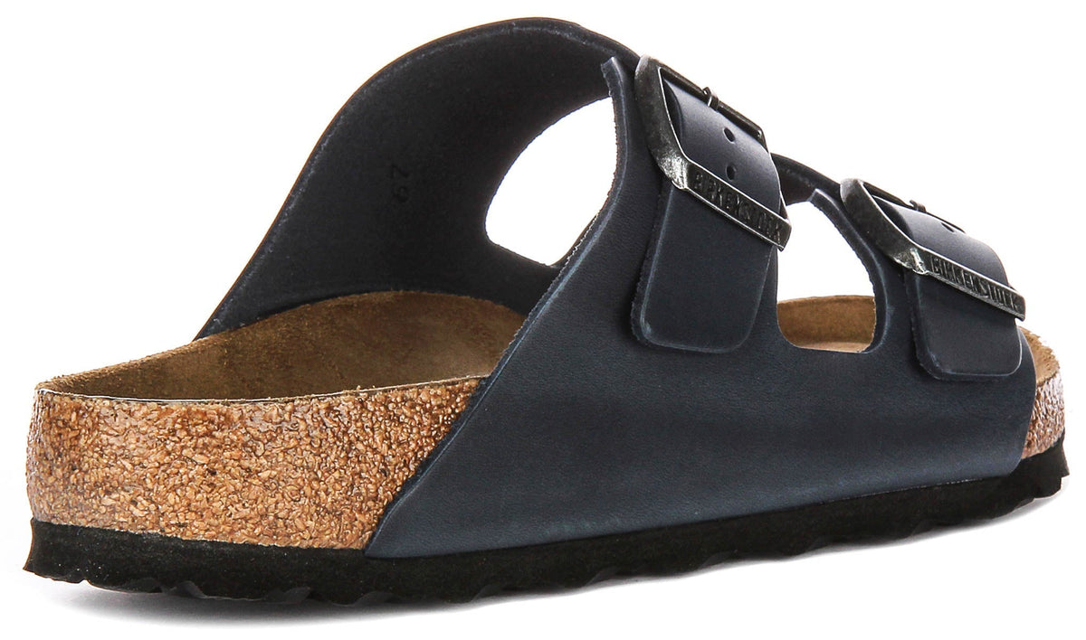 Sandali Birkenstock Arizona | Pelle blu autentica - plantare morbido per uomo e donna - calzata regolare
