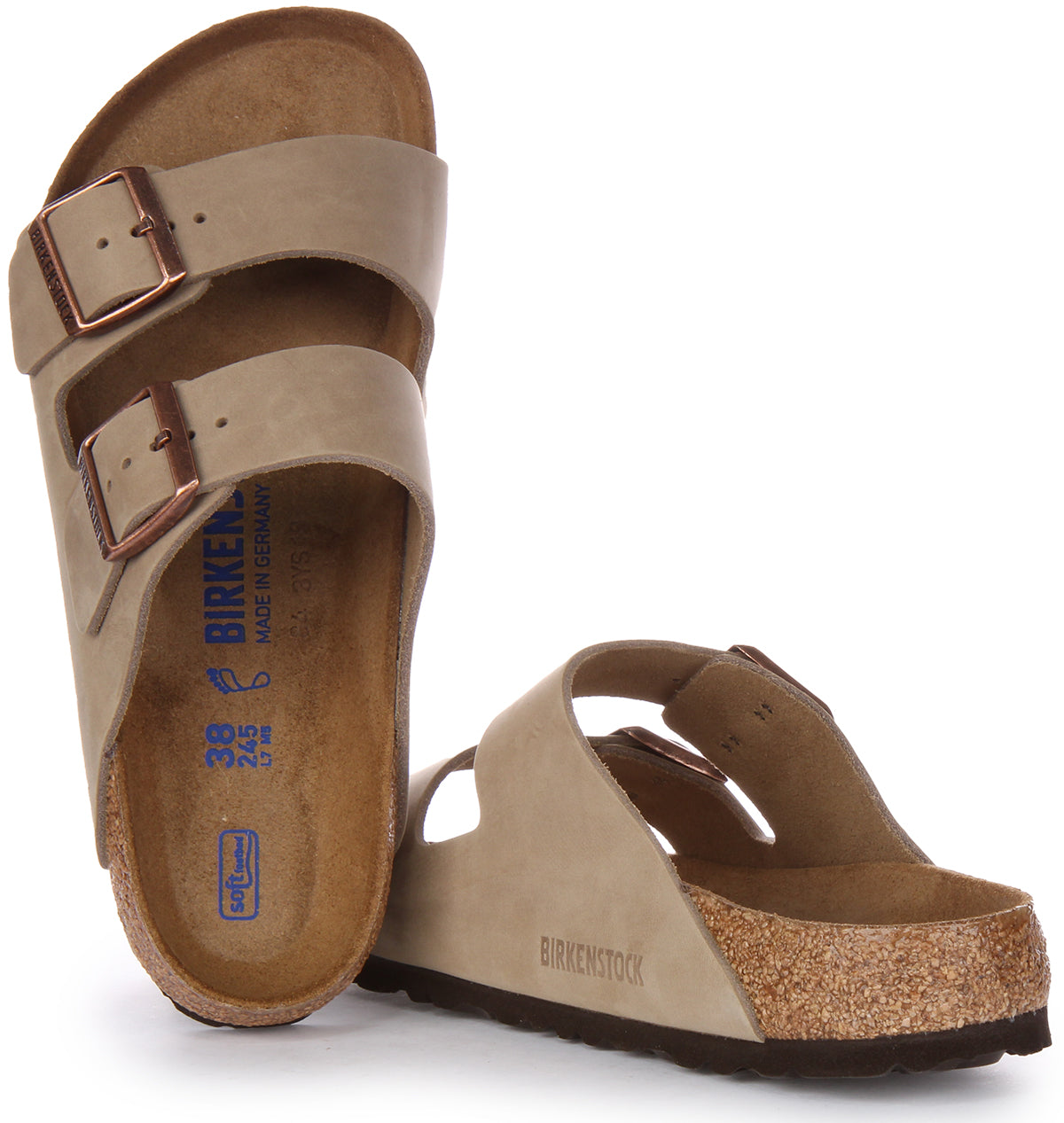 Sandalias Arizona de Birkenstock | Cuero genuino marrón para hombre y mujer