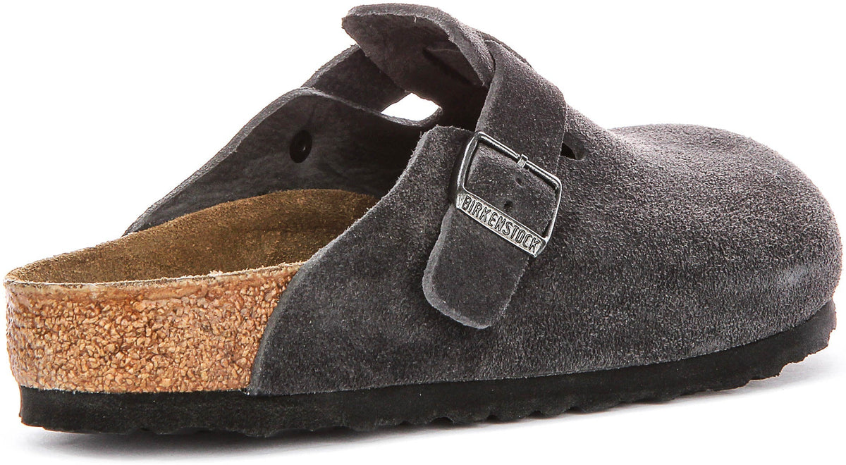Birkenstock Boston-clogs | antracietkleurig Birko-Flor voor heren en dames - normale pasvorm
