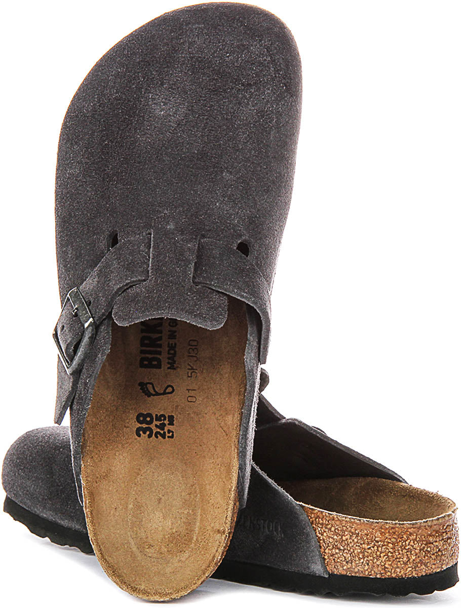 Birkenstock Boston-clogs | antracietkleurig Birko-Flor voor heren en dames - normale pasvorm