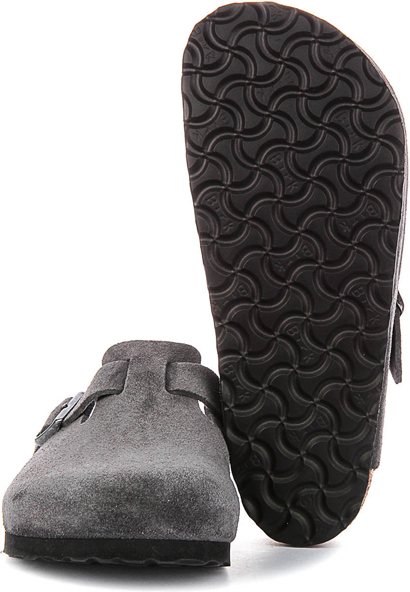Birkenstock Boston-clogs | antracietkleurig Birko-Flor voor heren en dames - normale pasvorm
