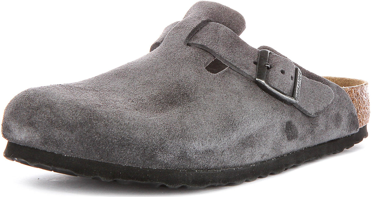 Birkenstock Boston-clogs | antracietkleurig Birko-Flor voor heren en dames - normale pasvorm