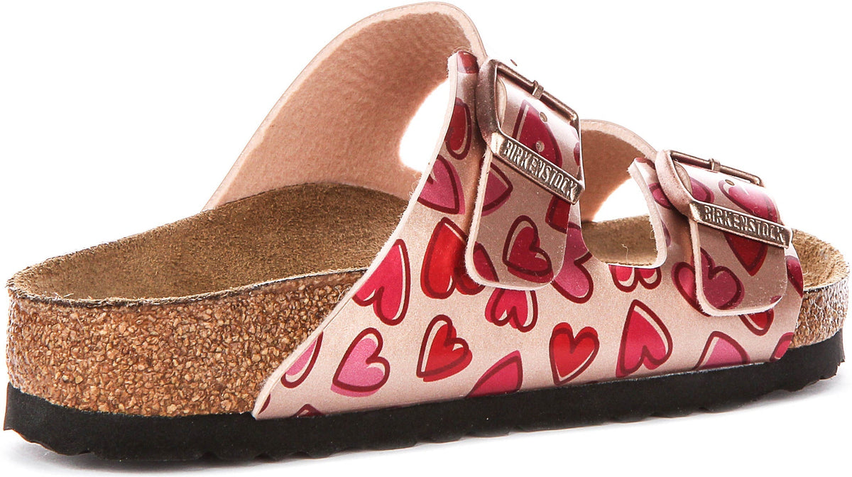 Birkenstock Arizona-sandalen | koperkleurig Birko-Flor - hartjesprint voor kinderen - normale pasvorm