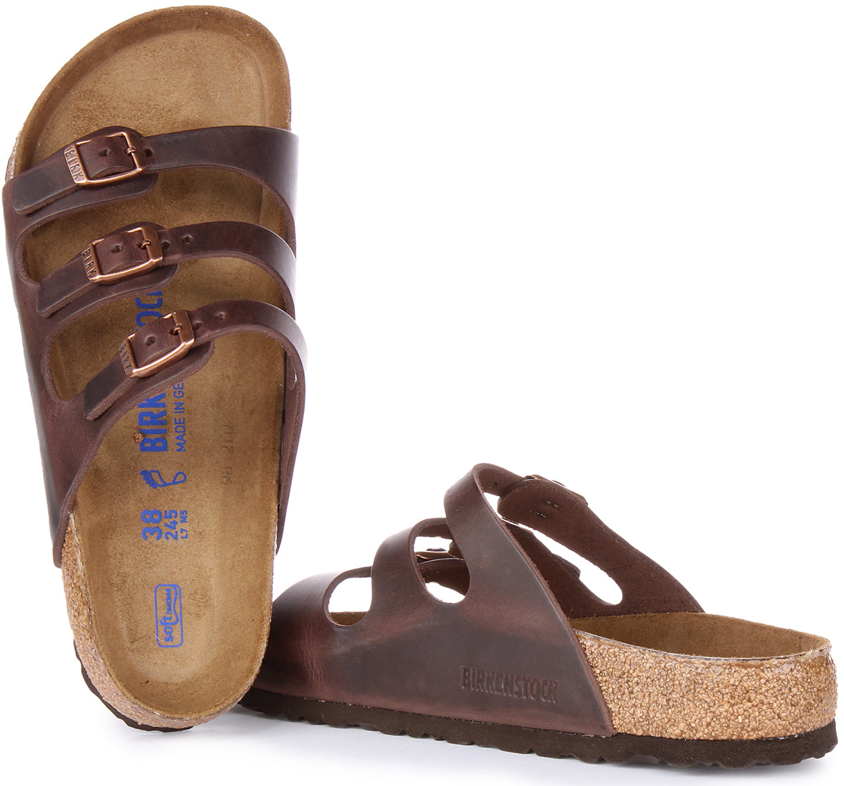Birkenstock Florida-sandalen | donkerbruin echt leer voor dames