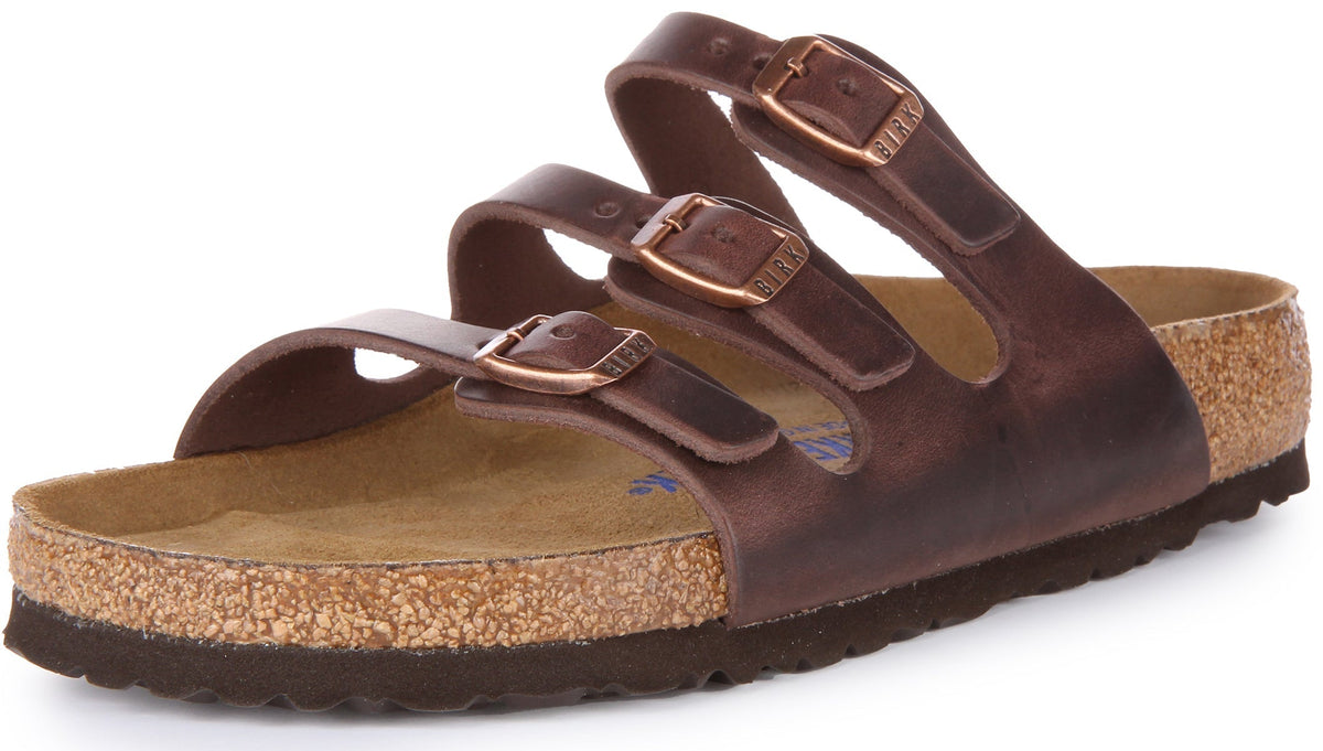 Birkenstock Florida-sandalen | donkerbruin echt leer voor dames