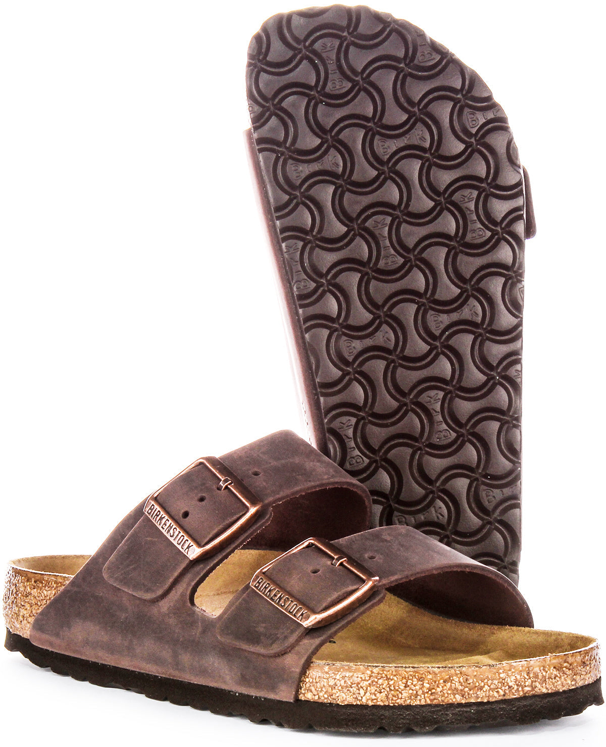 Sandales Birkenstock Arizona | Cuir véritable marron pour femme