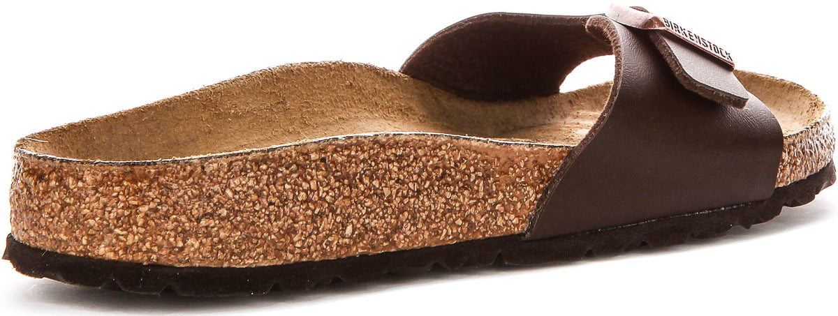 Sandales Birkenstock Madrid | Birko-Flor marron foncé pour femmes - Coupe étroite