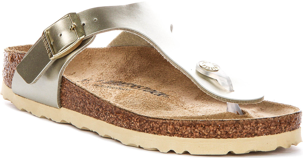 Sandalias Birkenstock Gizeh | Birko-Flor dorado para niños - Horma estrecha