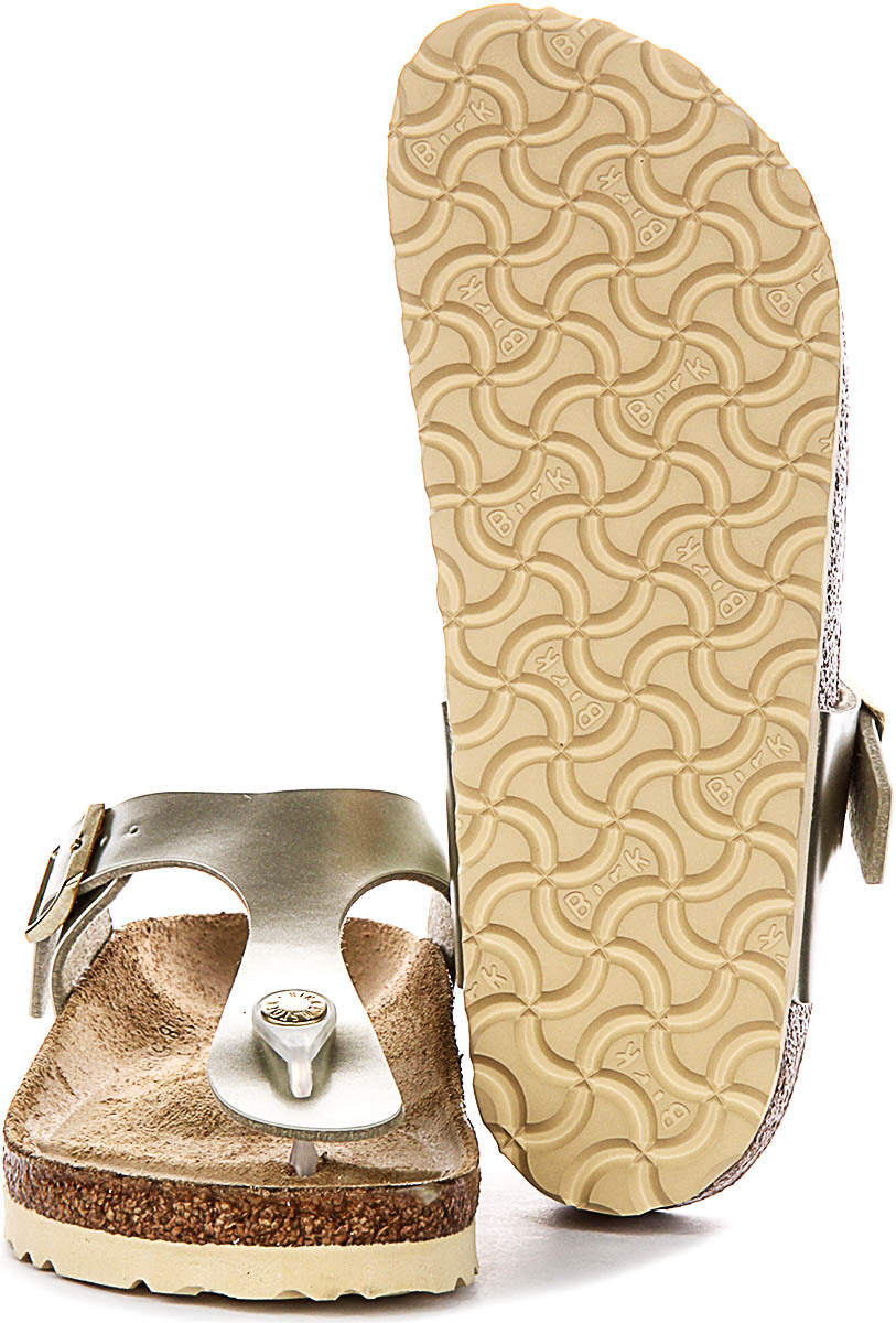 Sandalias Birkenstock Gizeh | Birko-Flor dorado para niños - Horma estrecha