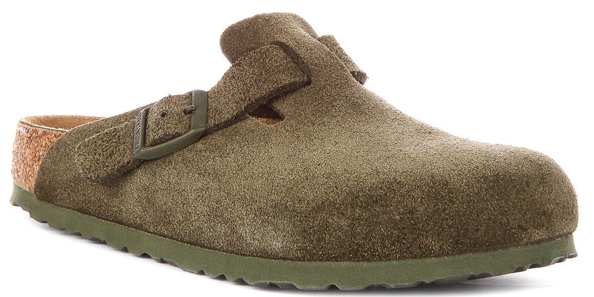 Zuecos Birkenstock Boston | Birko-Flor verde para hombre y mujer - Horma normal