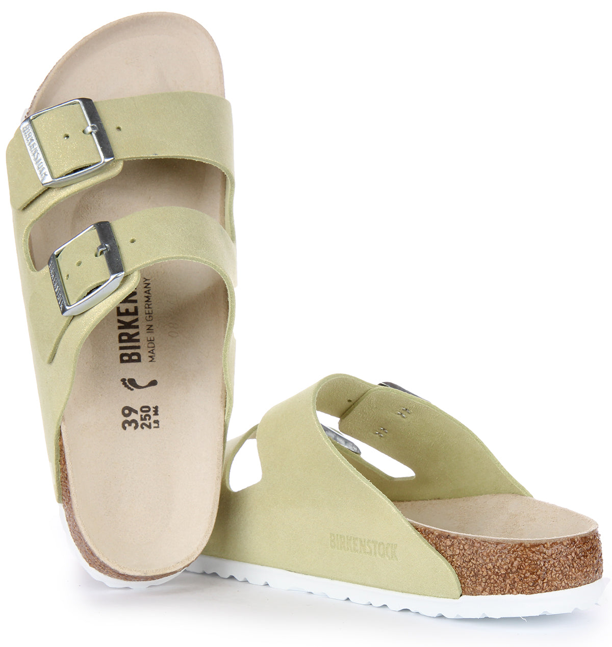 Sandalias Arizona de Birkenstock | Cuero de ante verde claro para hombre y mujer