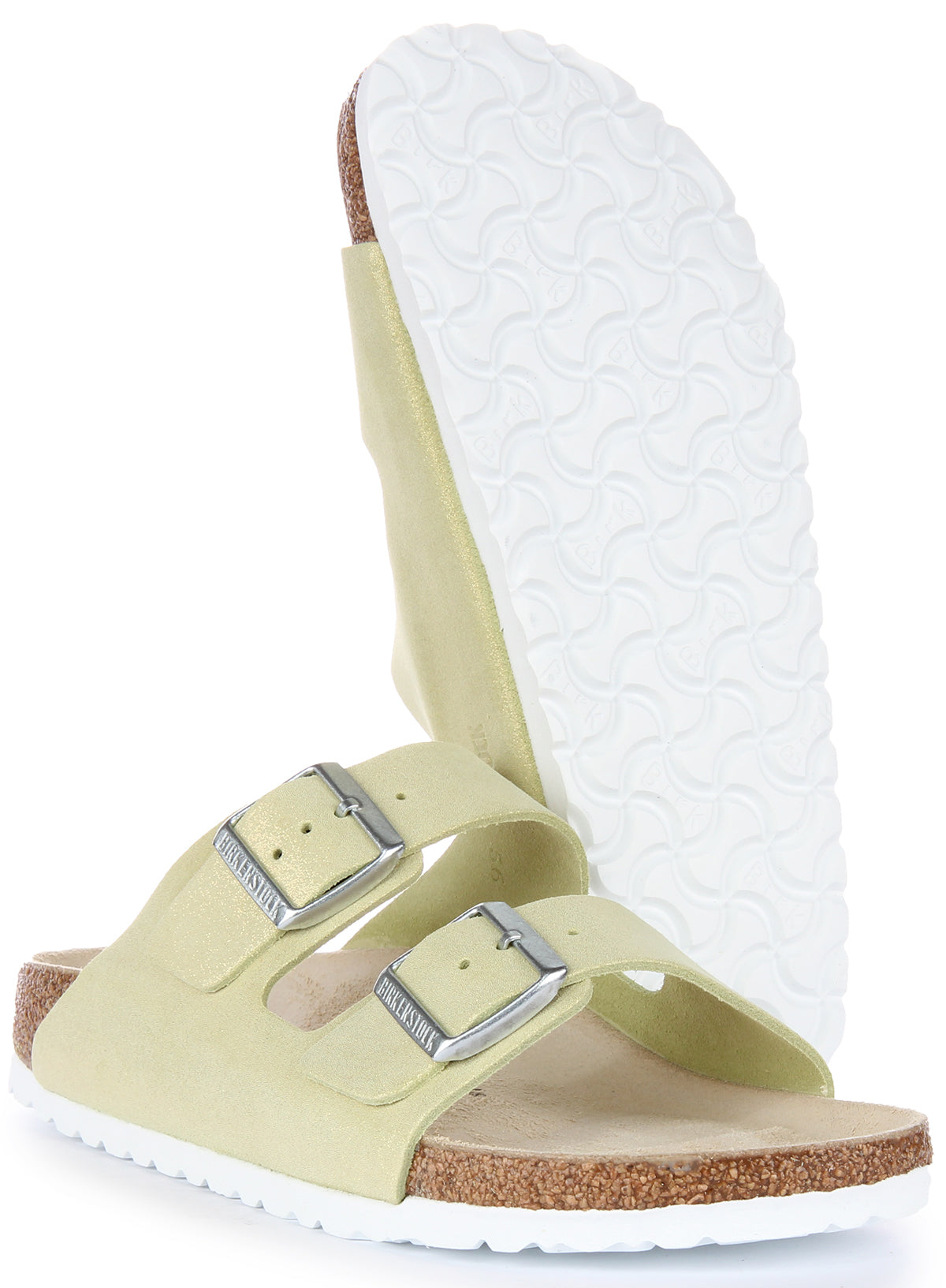 Sandalias Arizona de Birkenstock | Cuero de ante verde claro para hombre y mujer