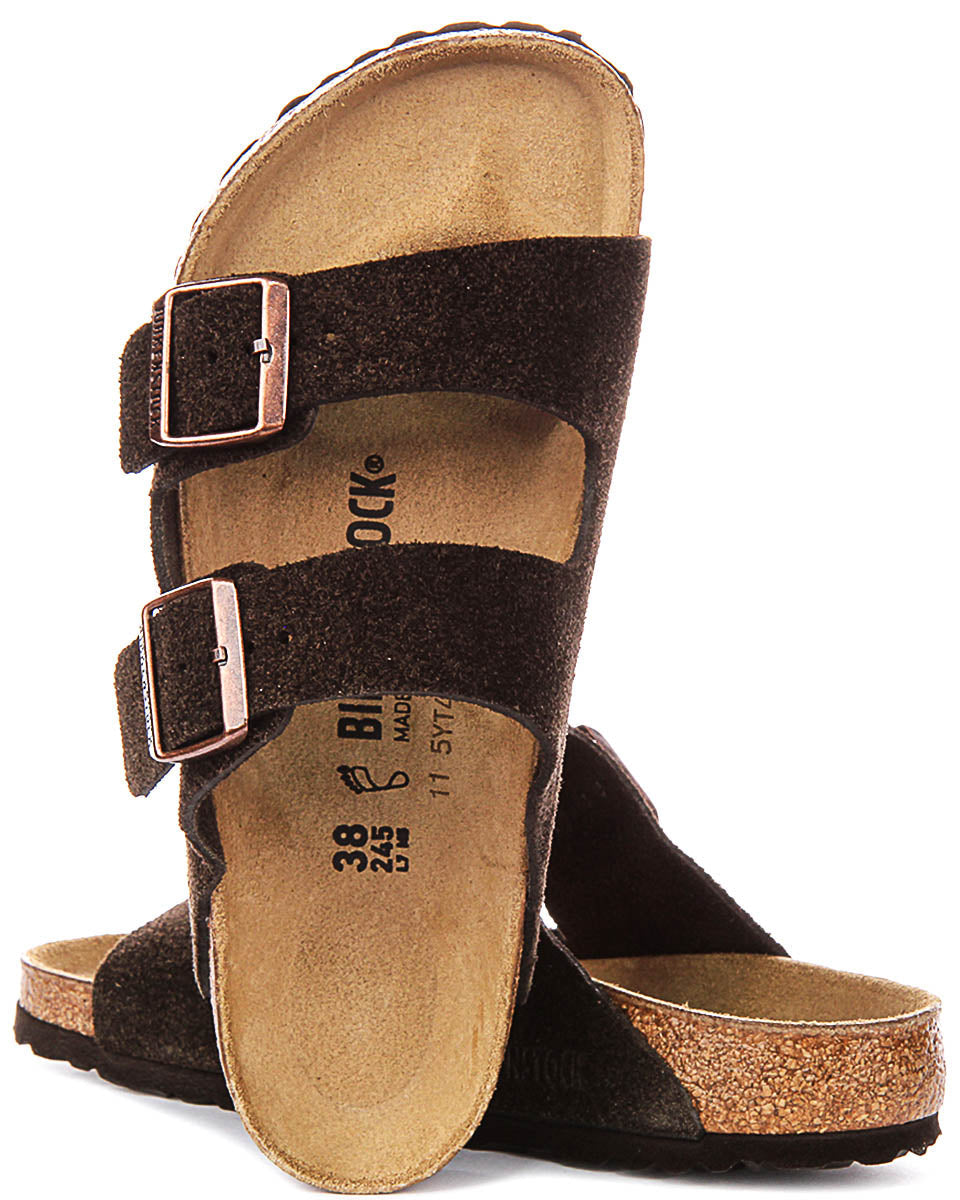 Birkenstock Arizona-sandaler | mokkafärgat mockaläder för män och kvinnor - normal passform