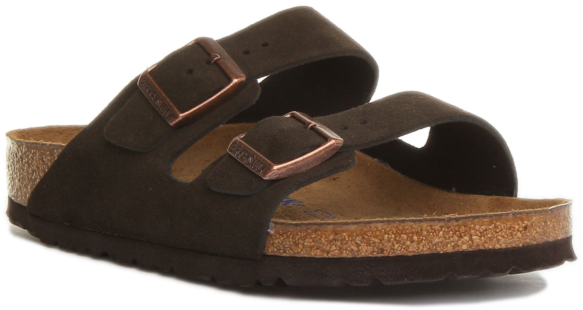 Sandalias Arizona de Birkenstock | Cuero genuino marrón para mujer