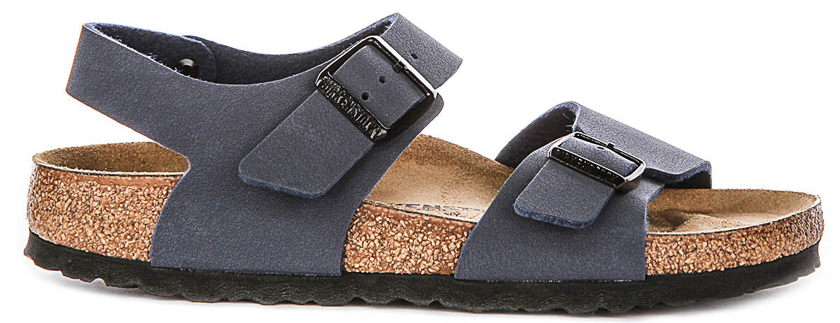 Scarpe Birkenstock New York | Materiale della tomaia originale Birkenstock blu navy per bambini - Calzata stretta