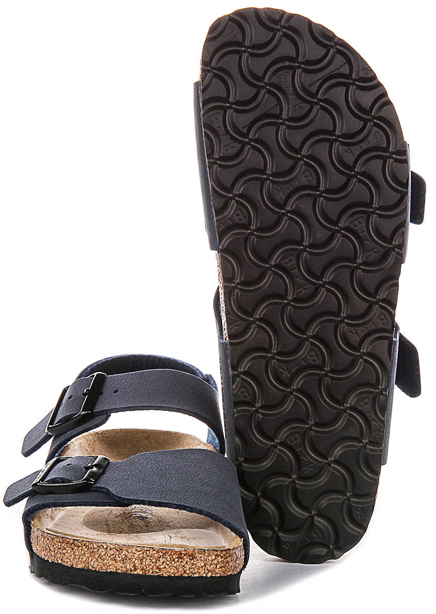 Scarpe Birkenstock New York | Materiale della tomaia originale Birkenstock blu navy per bambini - Calzata stretta