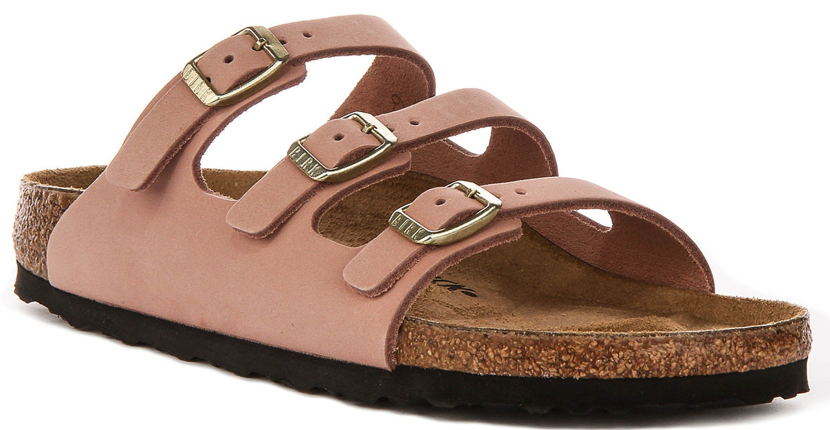 Sandalias Birkenstock Florida | Material exterior exclusivo de Birkenstock rosa para mujer - Ajuste estrecho