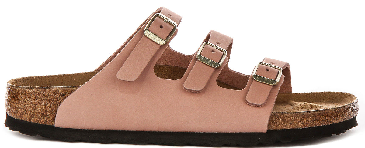 Sandalias Birkenstock Florida | Material exterior exclusivo de Birkenstock rosa para mujer - Ajuste estrecho