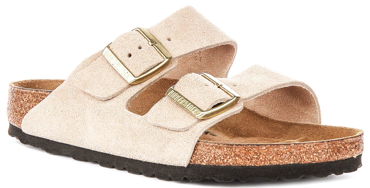 Sandalias Birkenstock Arizona | Birko-Flor color arena para mujer - Horma normal