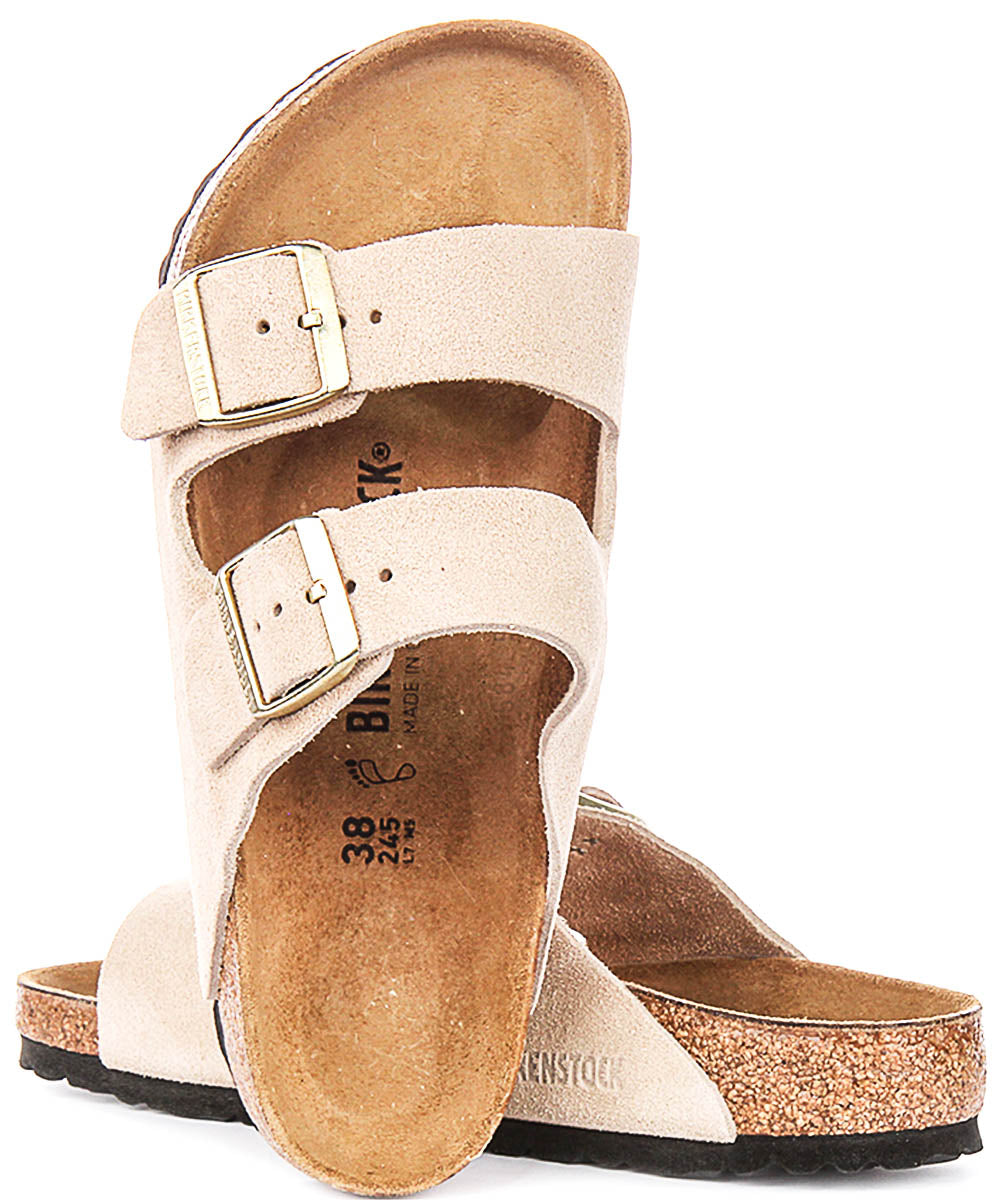 Sandalias Birkenstock Arizona | Birko-Flor color arena para mujer - Horma normal