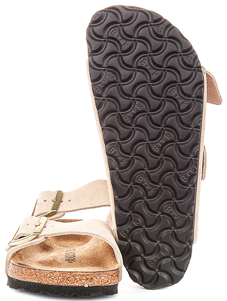 Sandalias Birkenstock Arizona | Birko-Flor color arena para mujer - Horma normal