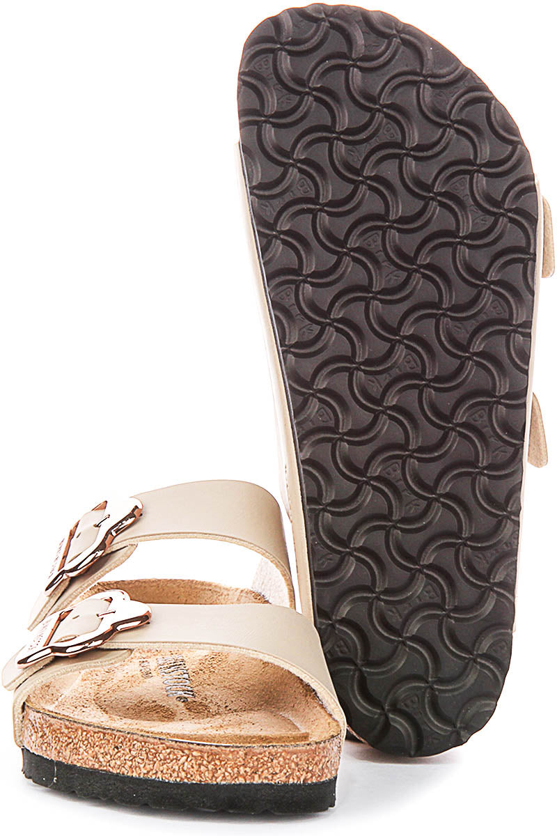 Birkenstock Arizona-sandaler | sandfärgad Birko-Flor - blommönster för barn - normal passform