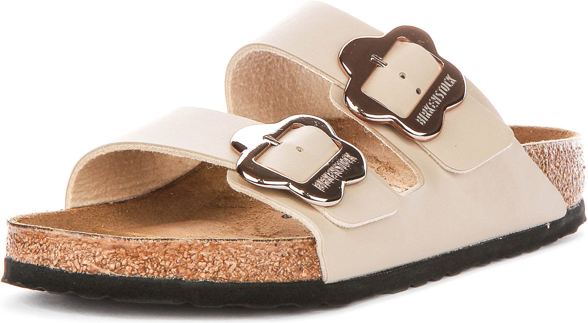 Birkenstock Arizona-sandaler | sandfärgad Birko-Flor - blommönster för barn - normal passform