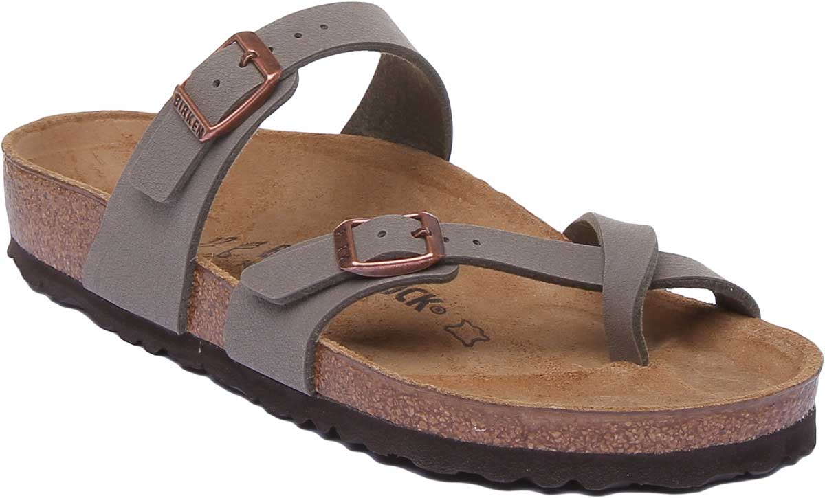 Sandalias Birkenstock Mayari | Birko-Flor color piedra con acabado metálico para mujer