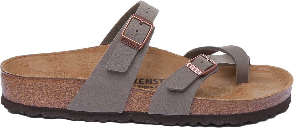Sandalias Birkenstock Mayari | Birko-Flor color piedra con acabado metálico para mujer