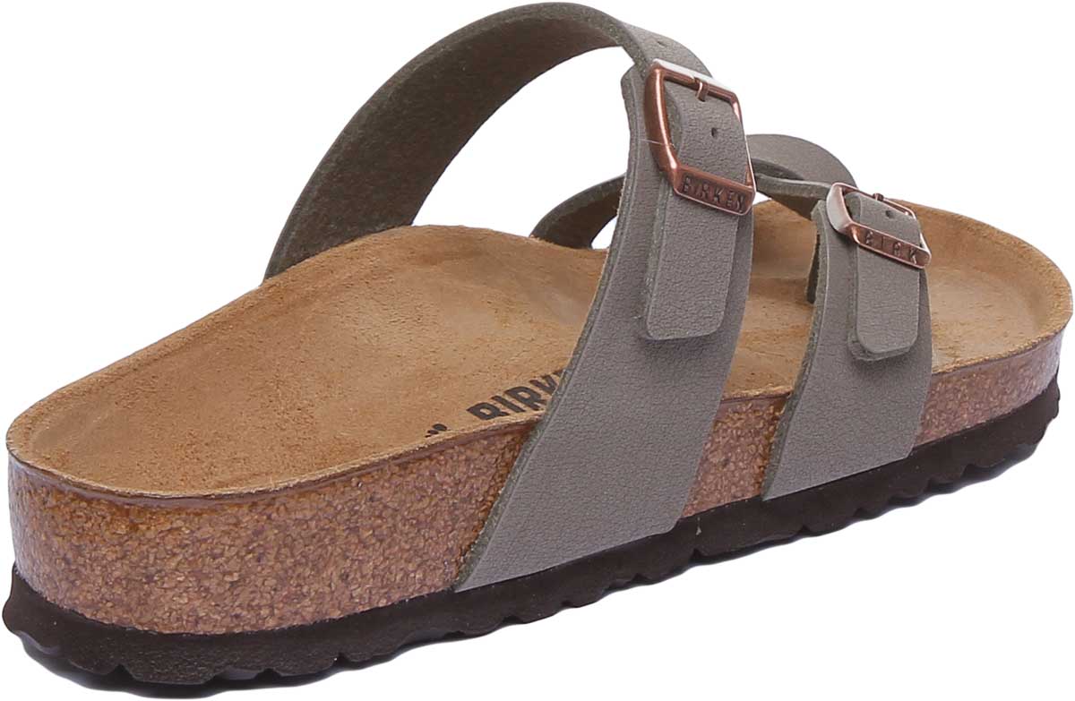 Sandalias Birkenstock Mayari | Birko-Flor color piedra con acabado metálico para mujer
