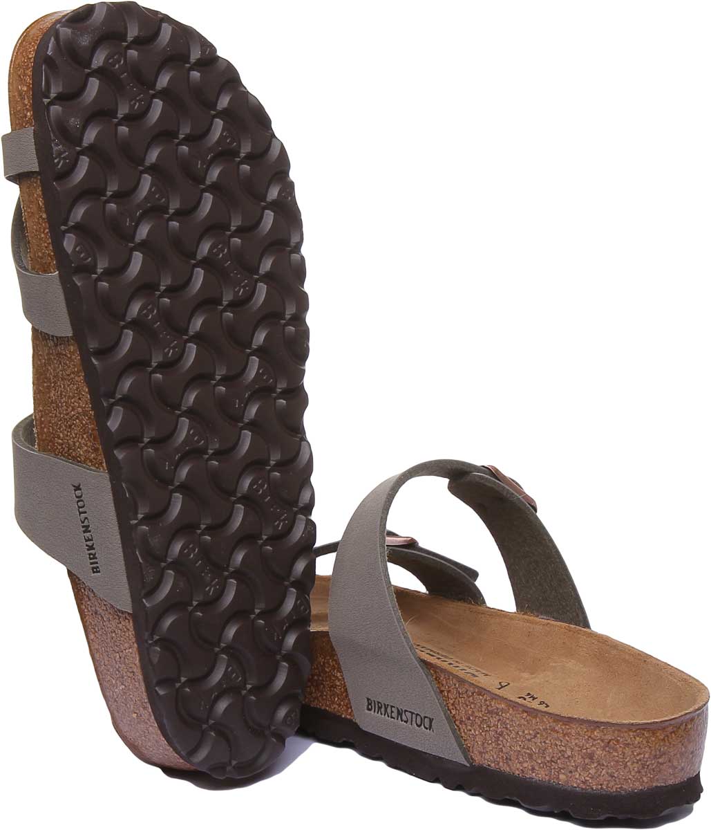 Sandalias Birkenstock Mayari | Birko-Flor color piedra con acabado metálico para mujer