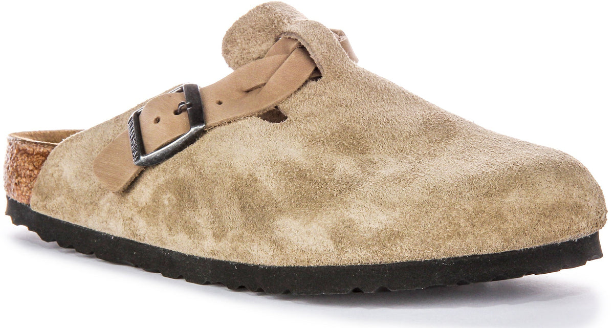 Zuecos Birkenstock Boston | Ante topo - Correa trenzada para mujer