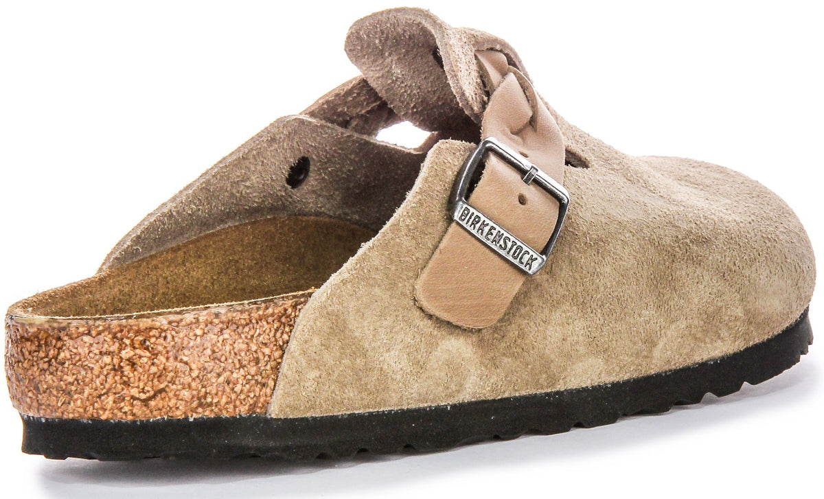 Zuecos Birkenstock Boston | Ante topo - Correa trenzada para mujer