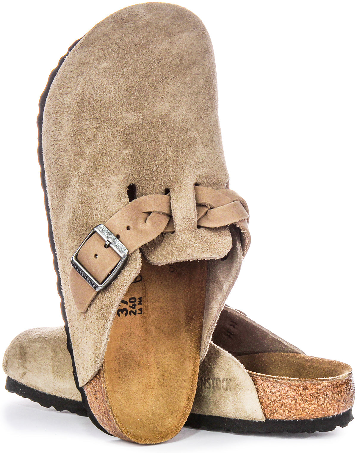 Zuecos Birkenstock Boston | Ante topo - Correa trenzada para mujer