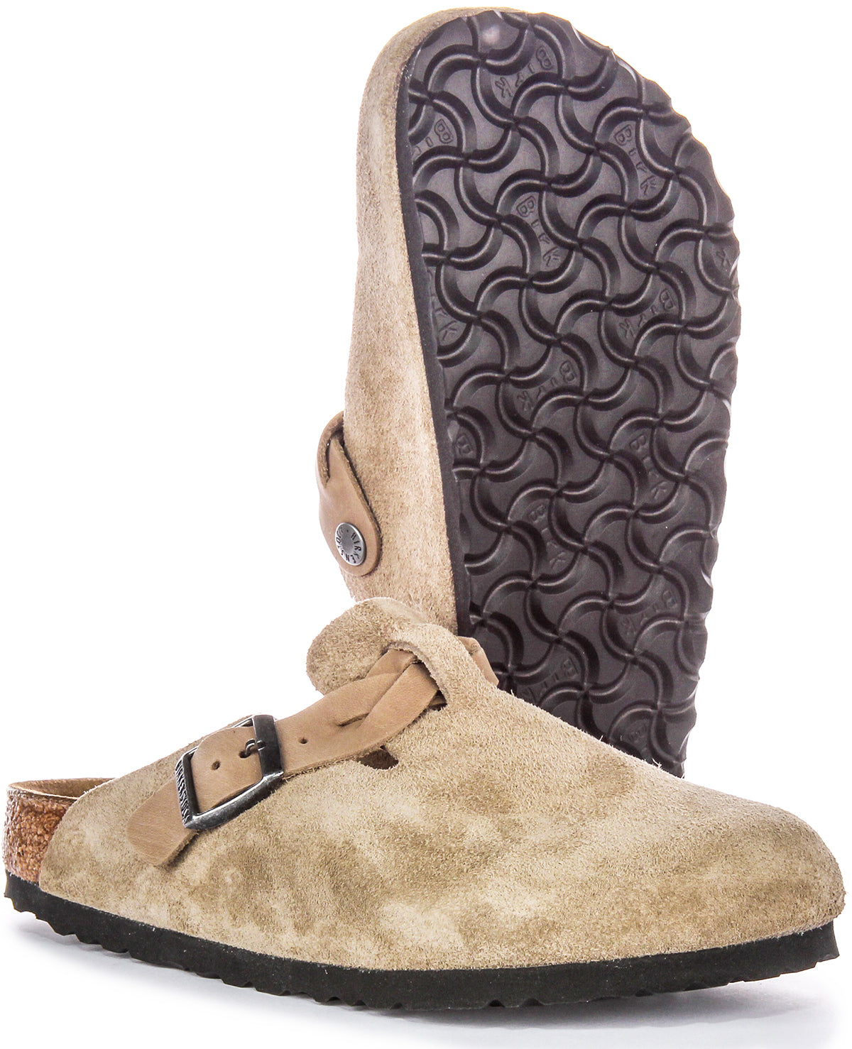 Zuecos Birkenstock Boston | Ante topo - Correa trenzada para mujer
