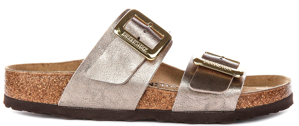 Birkenstock Sydney-klompen met kussen | taupekleurig suède voor dames - normale pasvorm