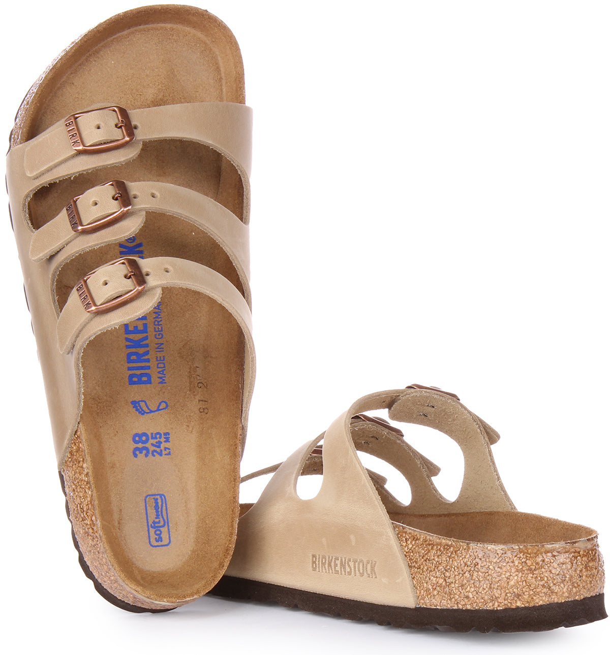 Sandalias Florida de Birkenstock | Cuero genuino color tabaco para hombre y mujer