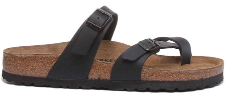 Sandales Birkenstock Mayari | Noires en Birko-Flor - finition métallisée pour femme
