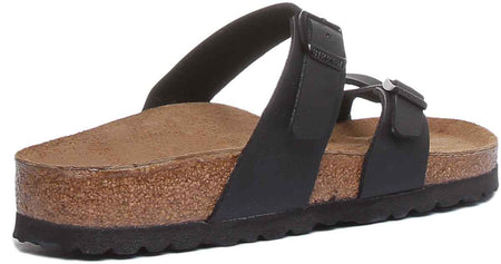 Sandales Birkenstock Mayari | Noires en Birko-Flor - finition métallisée pour femme