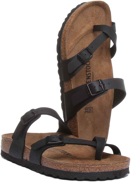 Sandales Birkenstock Mayari | Noires en Birko-Flor - finition métallisée pour femme