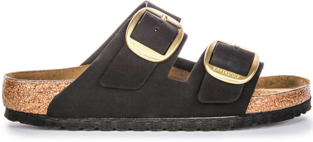 Birkenstock Arizona-sandaler | svart mockaläder - stort spänne för dam